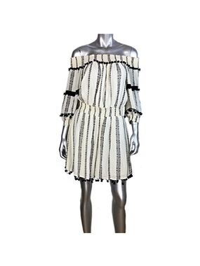 Philosophy Ivory Black Pom Pom Dress Medium